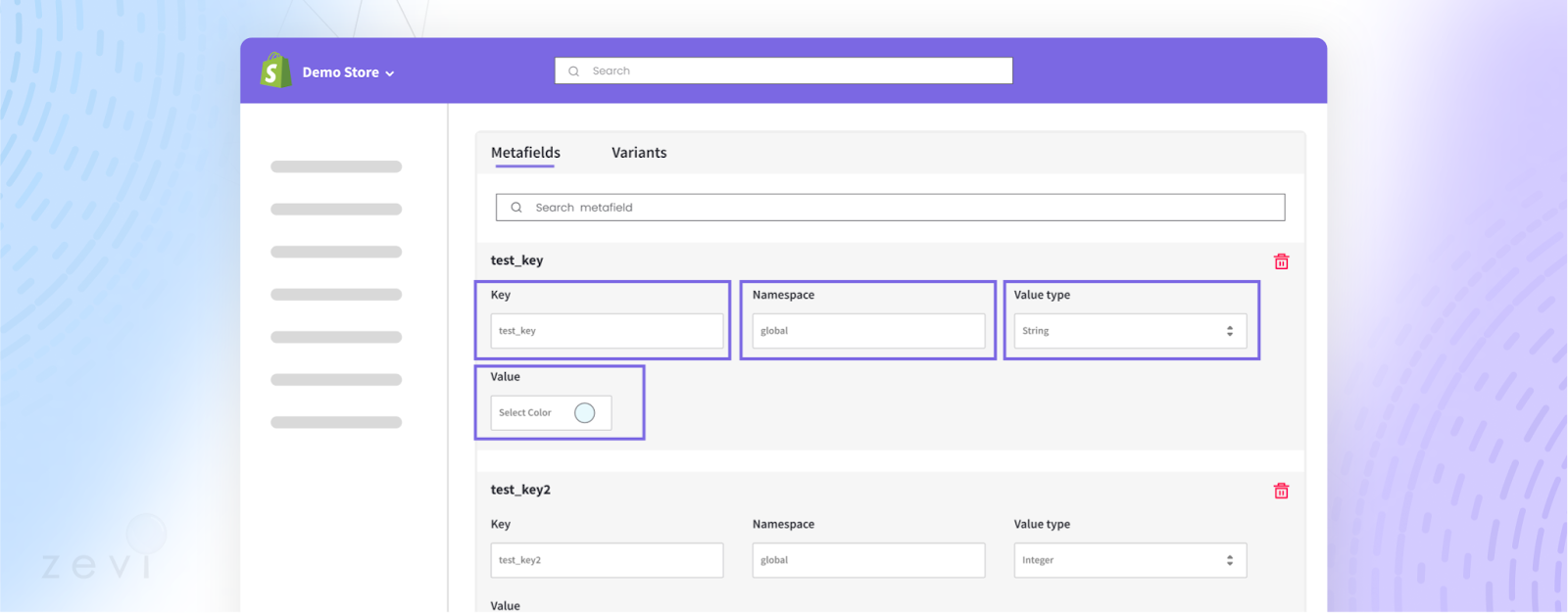 Shopify Metafields mockup