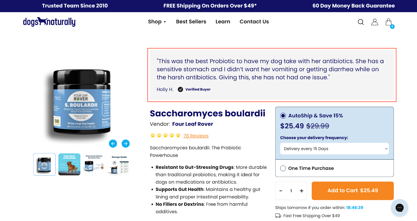 product review displayed on Shopify store through metafields