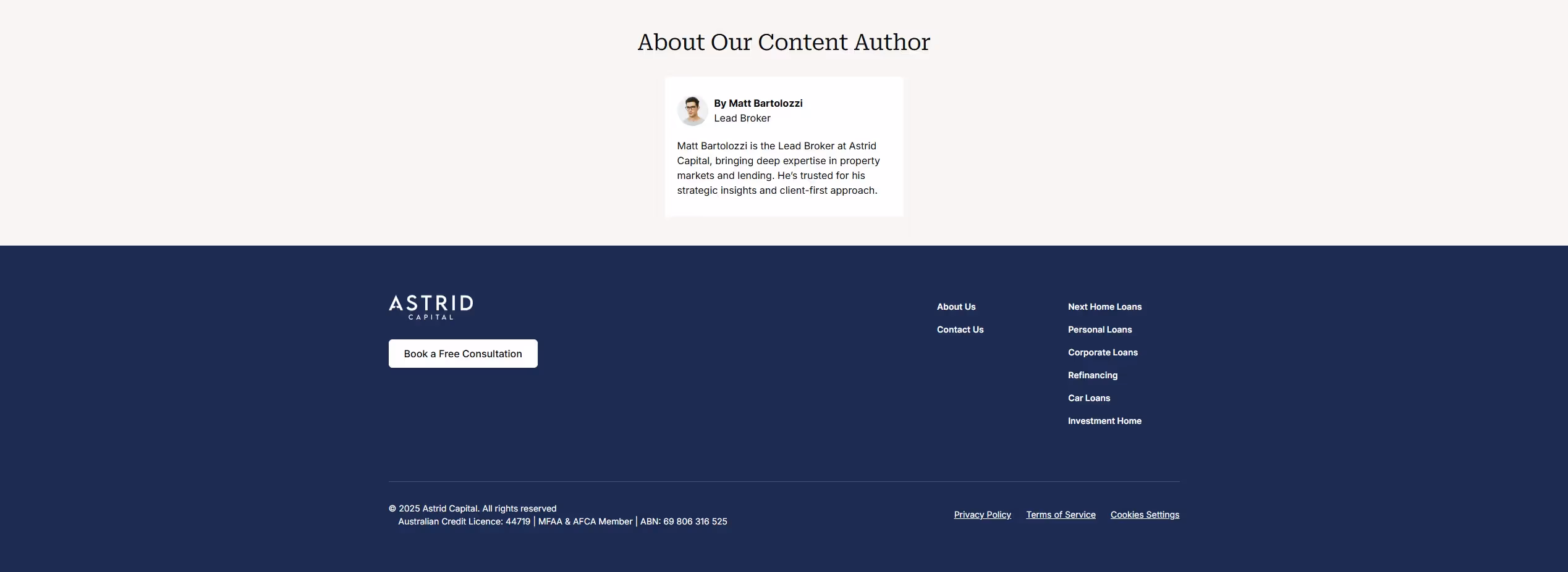 Astrid Capital relume to webflow project image