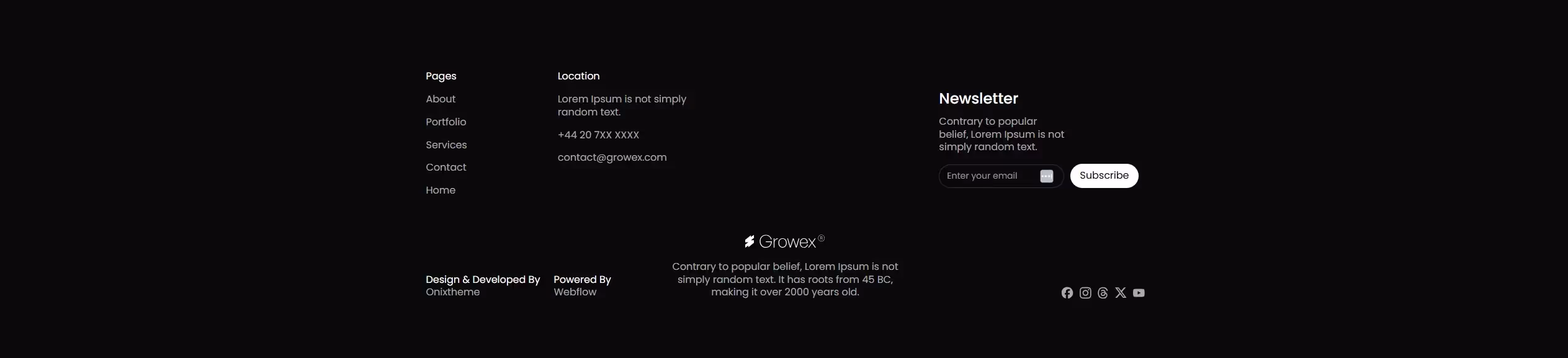 Growex webflow template customization project
