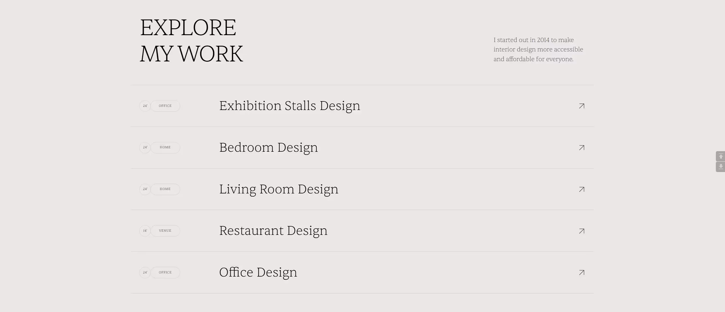 Interior designer webflow template customization project