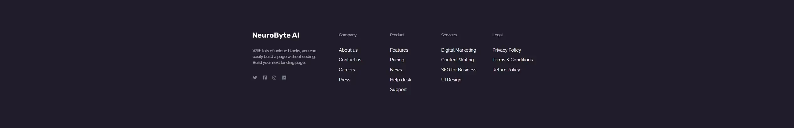 NeuroByte AI figma to webflow project image