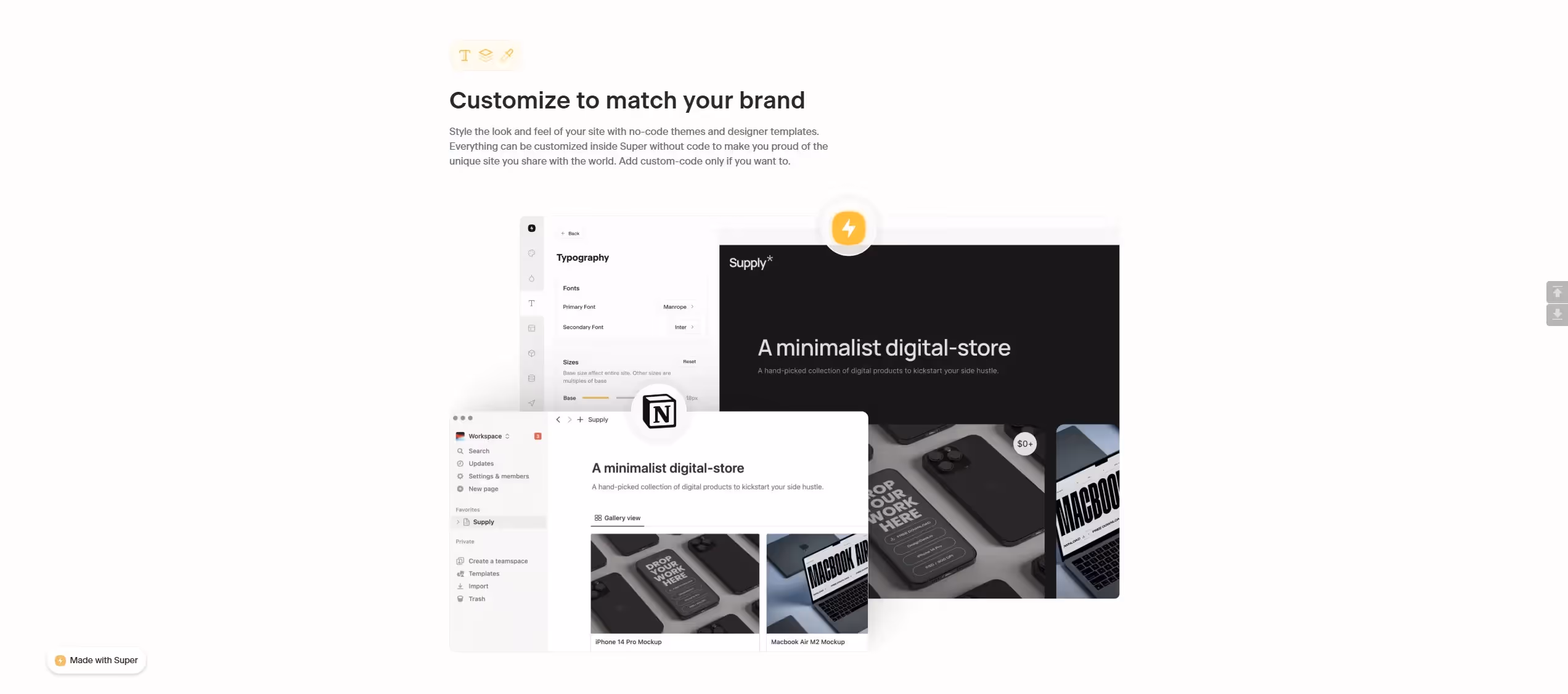 Super.so html to webflow project image