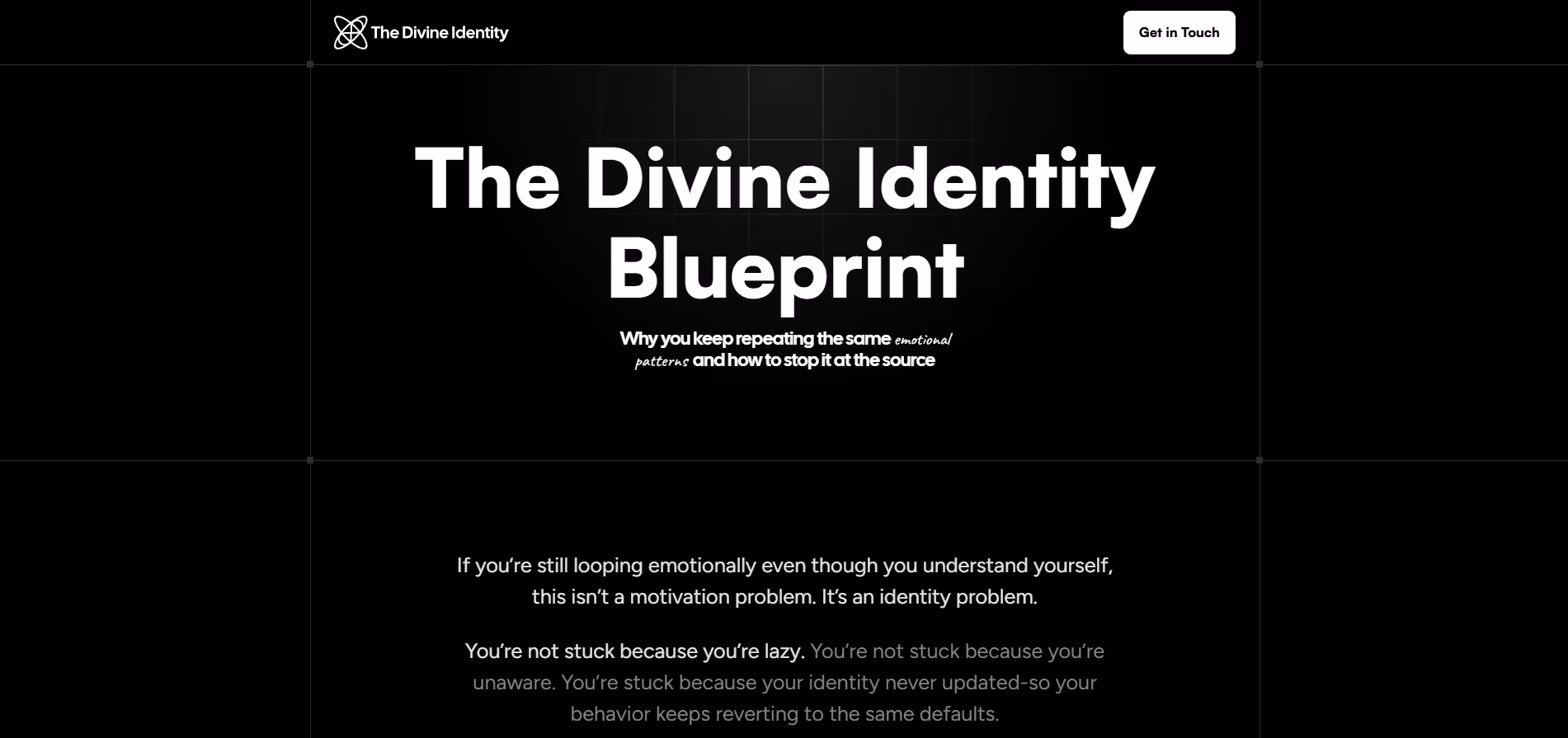 The Divine Identity Blueprint figma to webflow project image