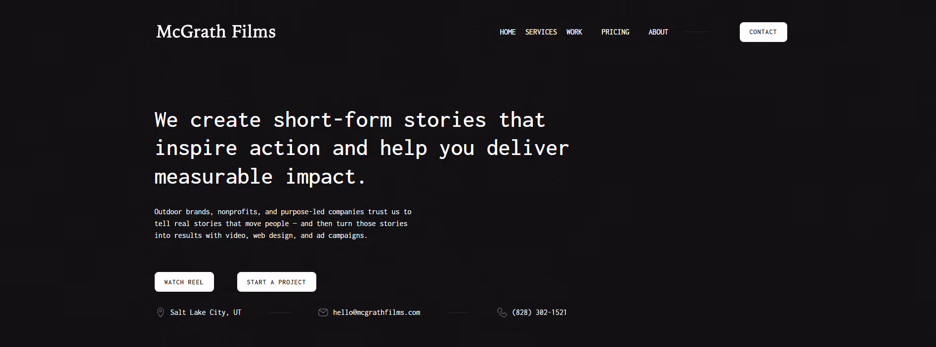 McGrath Films webflow template customization project