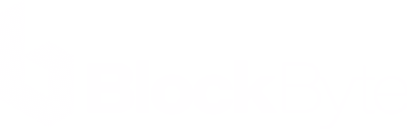 BlockByte logo with stylized block icon and bold text.