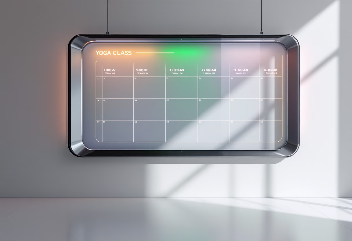 yoga class schedule board