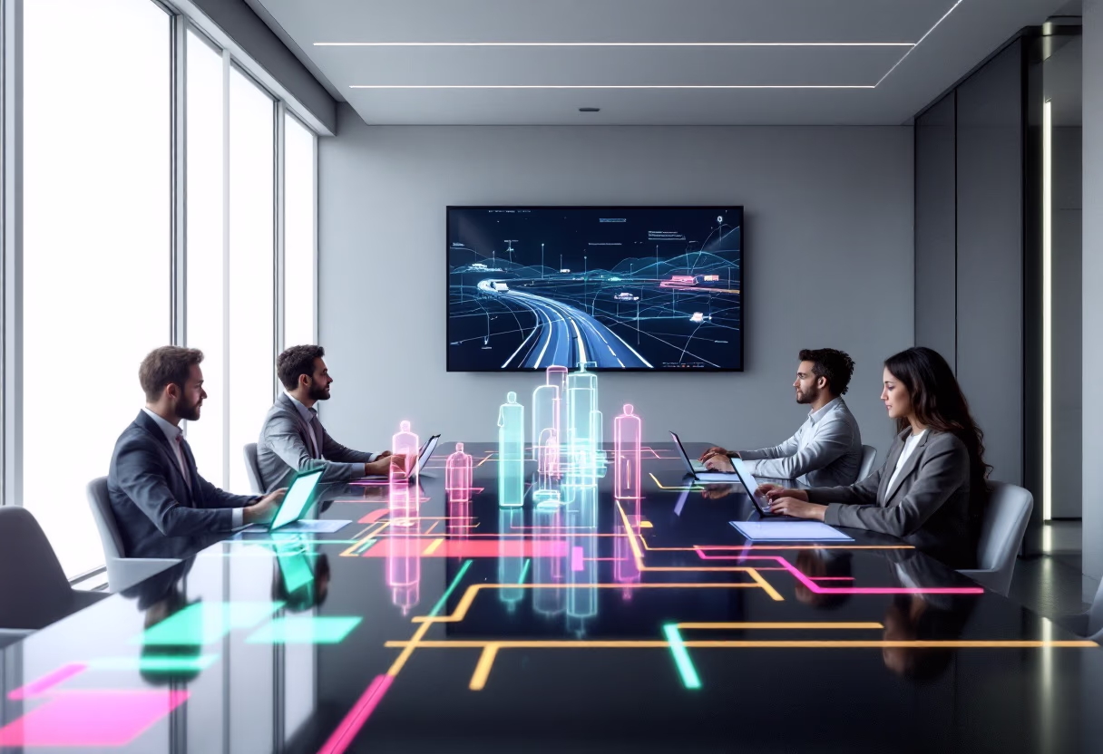 image of logistics planning session (for a trucking company)