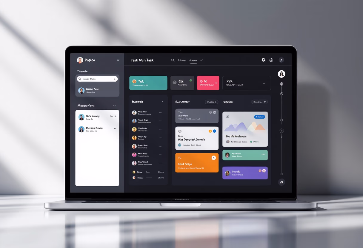 interface of task management module (for a productivity tools business)