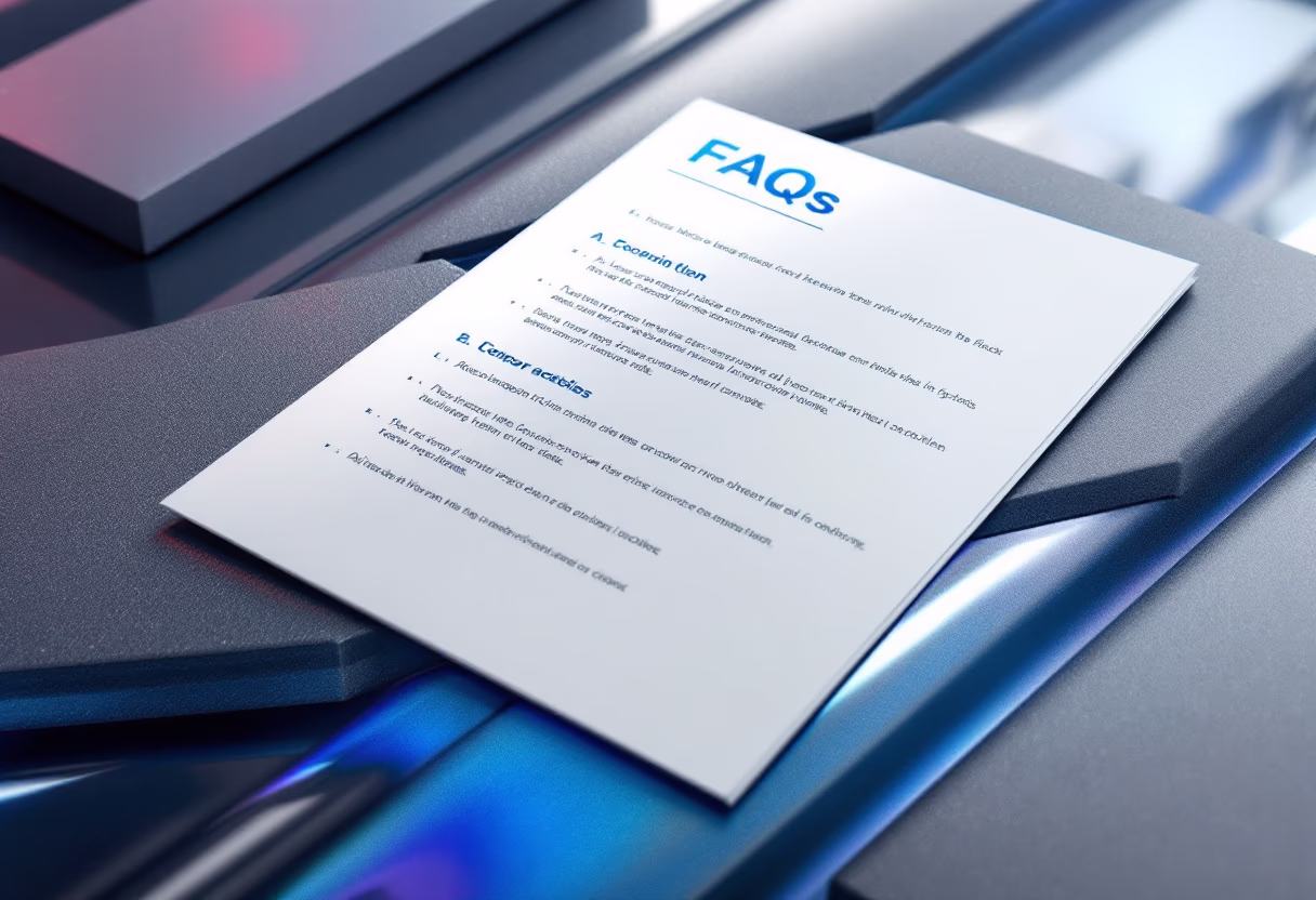 image of a document with faqs (for a productivity tools business)