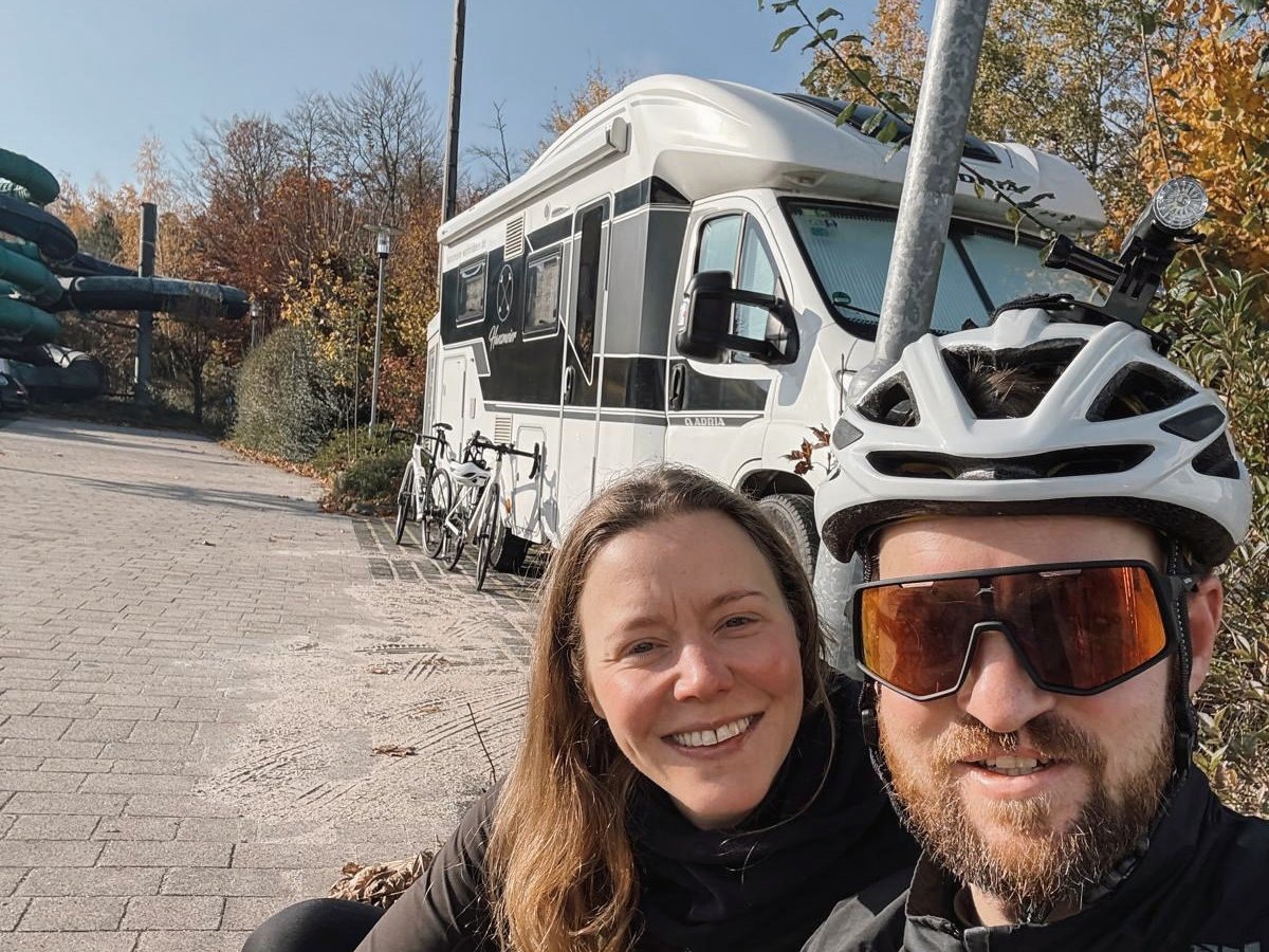 Patrick Potthoff und Kirsten Hansmeier unterwegs mit Wohnmobil und Rennrädern