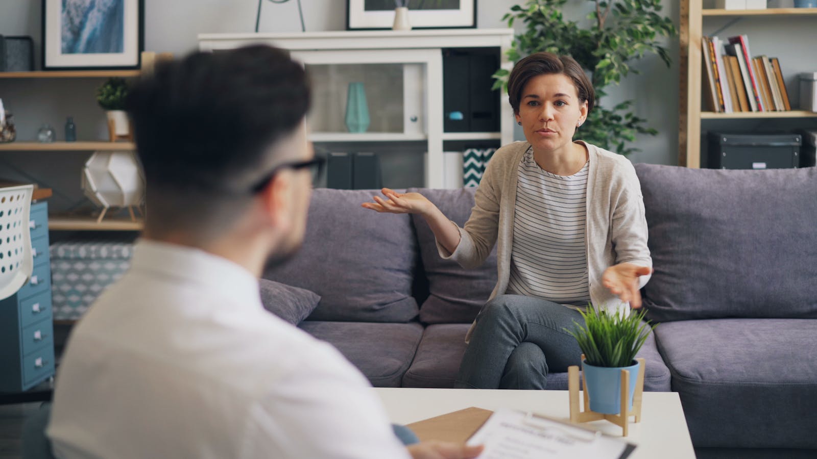 A welcoming intake conversation with a therapist