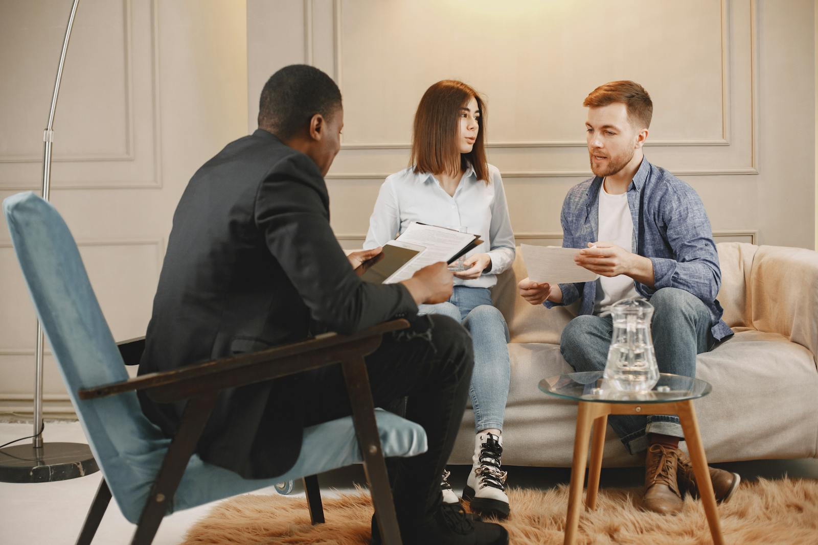 A couple in a supportive counseling session