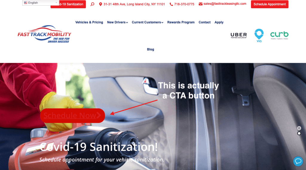 Invisible CTA button