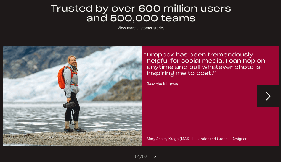 Dropbox testimonial 1