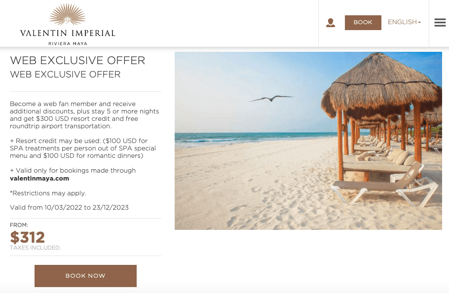 Web Exclusive Offer example