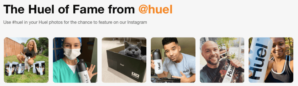 Huel on Instagram as Social Proof