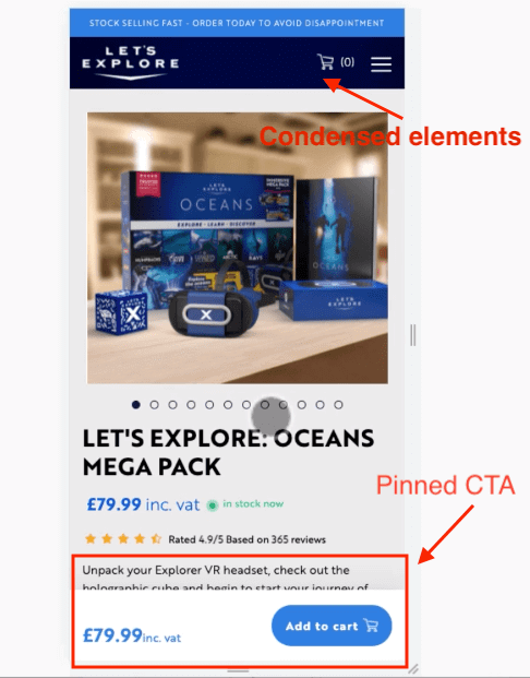 Pinned CTA mobile 