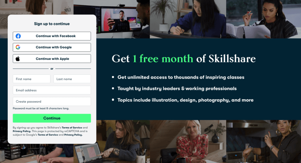 Get 1 month free Skillshare