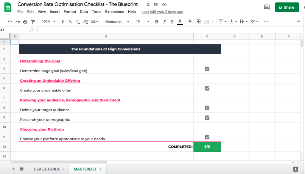ConversionWise CD Checklist