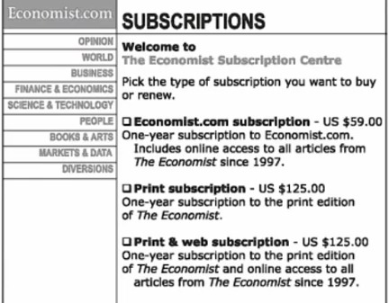 Dan Ariely pricing experiment, part 1