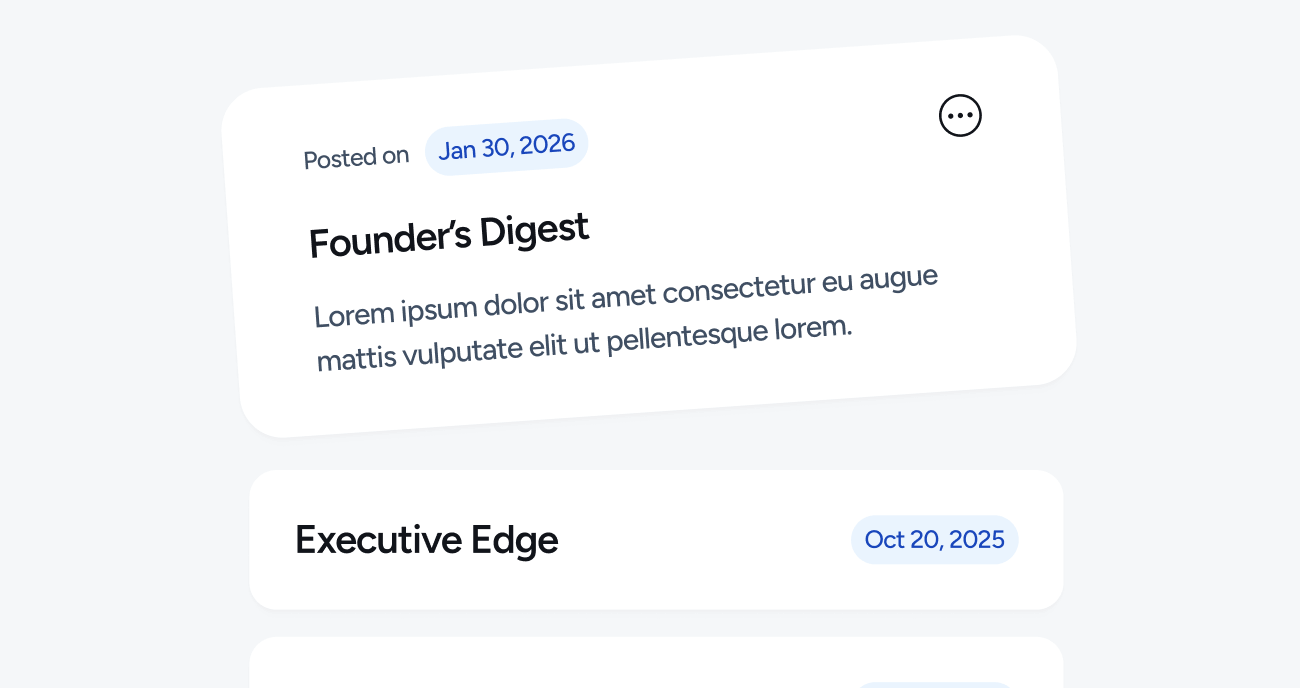 User blog dashboard with Founder’s Digest article preview Capitalflow Webflow Template
