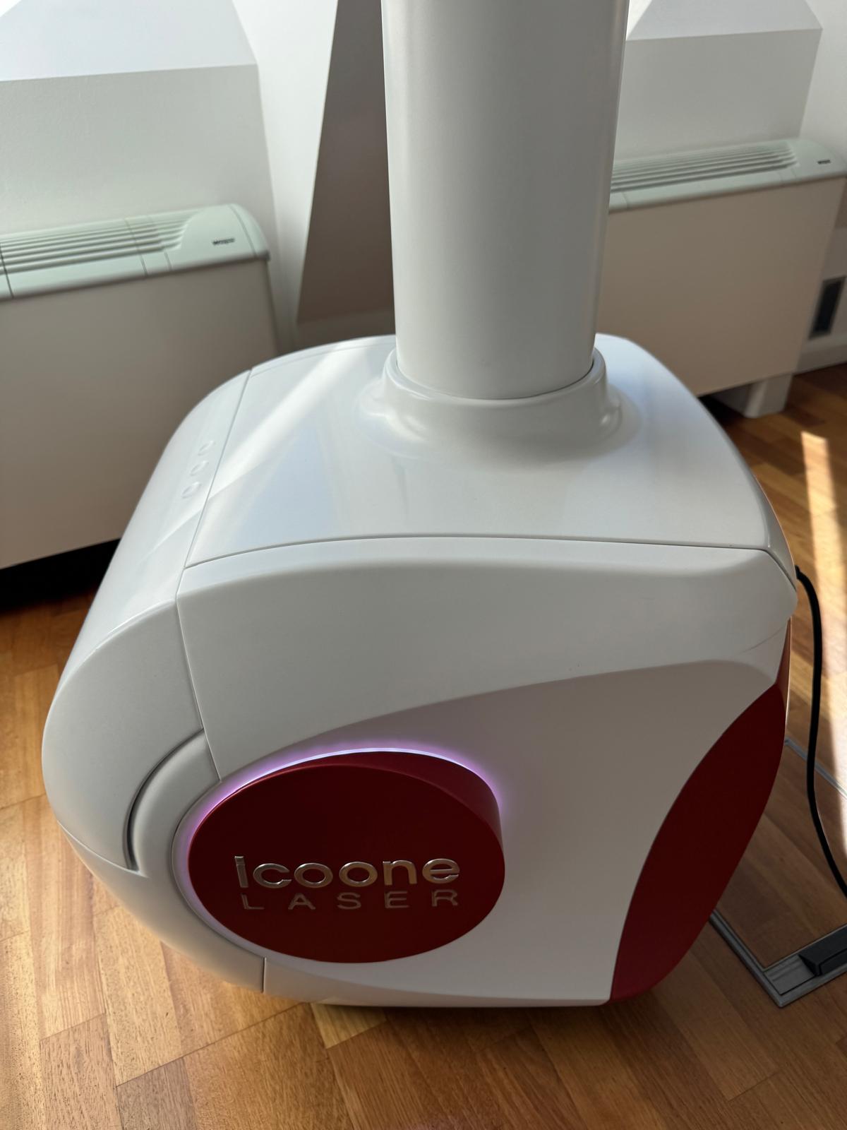 Side view of ICOONE Laser Beauty aesthetic treatment device available for sale through DeviceBridge
