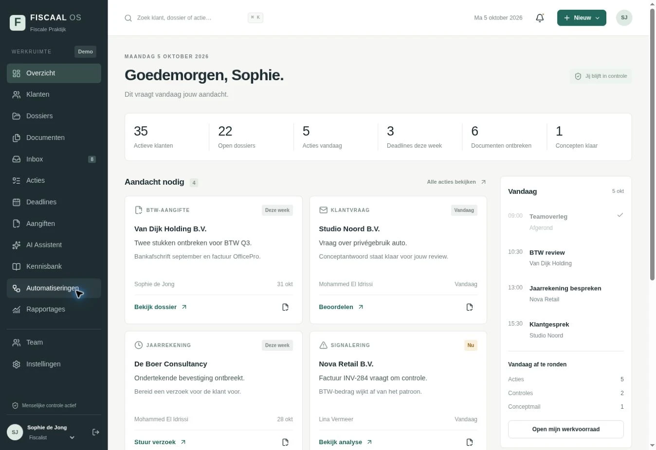 Fiscaal OS — Interactieve dashboarddemo
