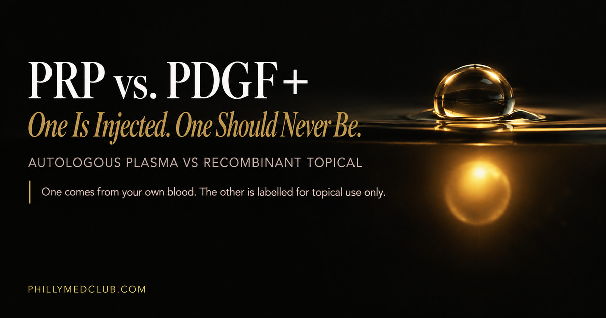PRP vs. PDGF+: One Is Injected. One Should Never Be.