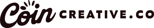 Coin Creative Co (text-only logo in chocolate)