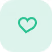 White heart-shaped balloon icon on a green square background.