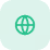 Green rounded square icon with a dark globe symbol in the center.