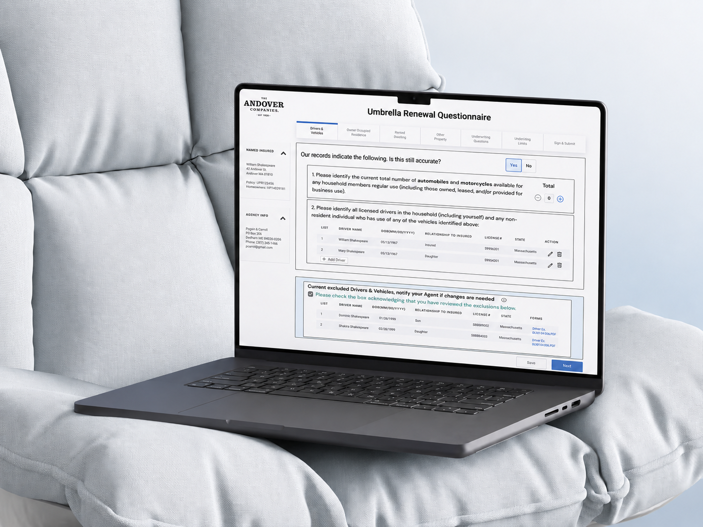 Umbrella Renewal Questionnaire