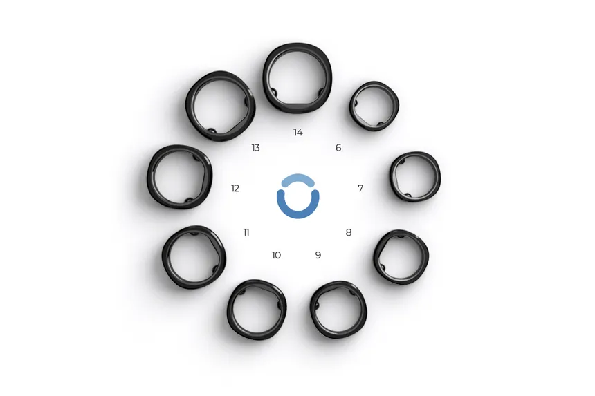 RingConn smart ring sizing — 14 sizes available