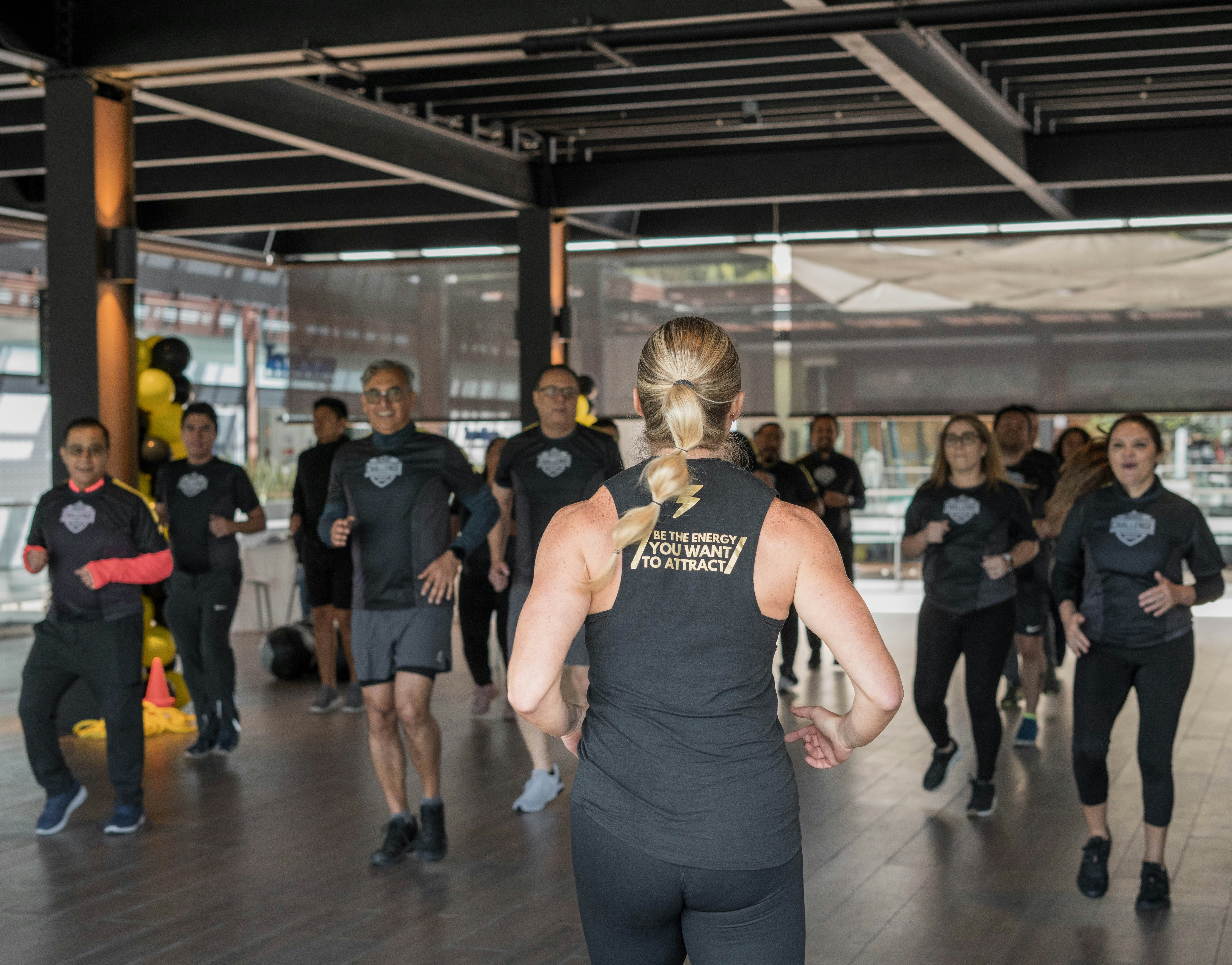 Workout class in fitness studio