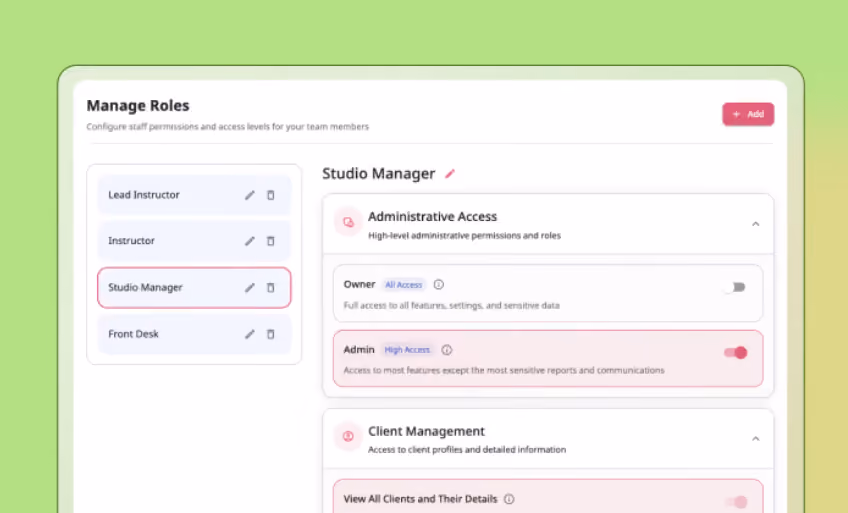 Staff management features of OfferingTree