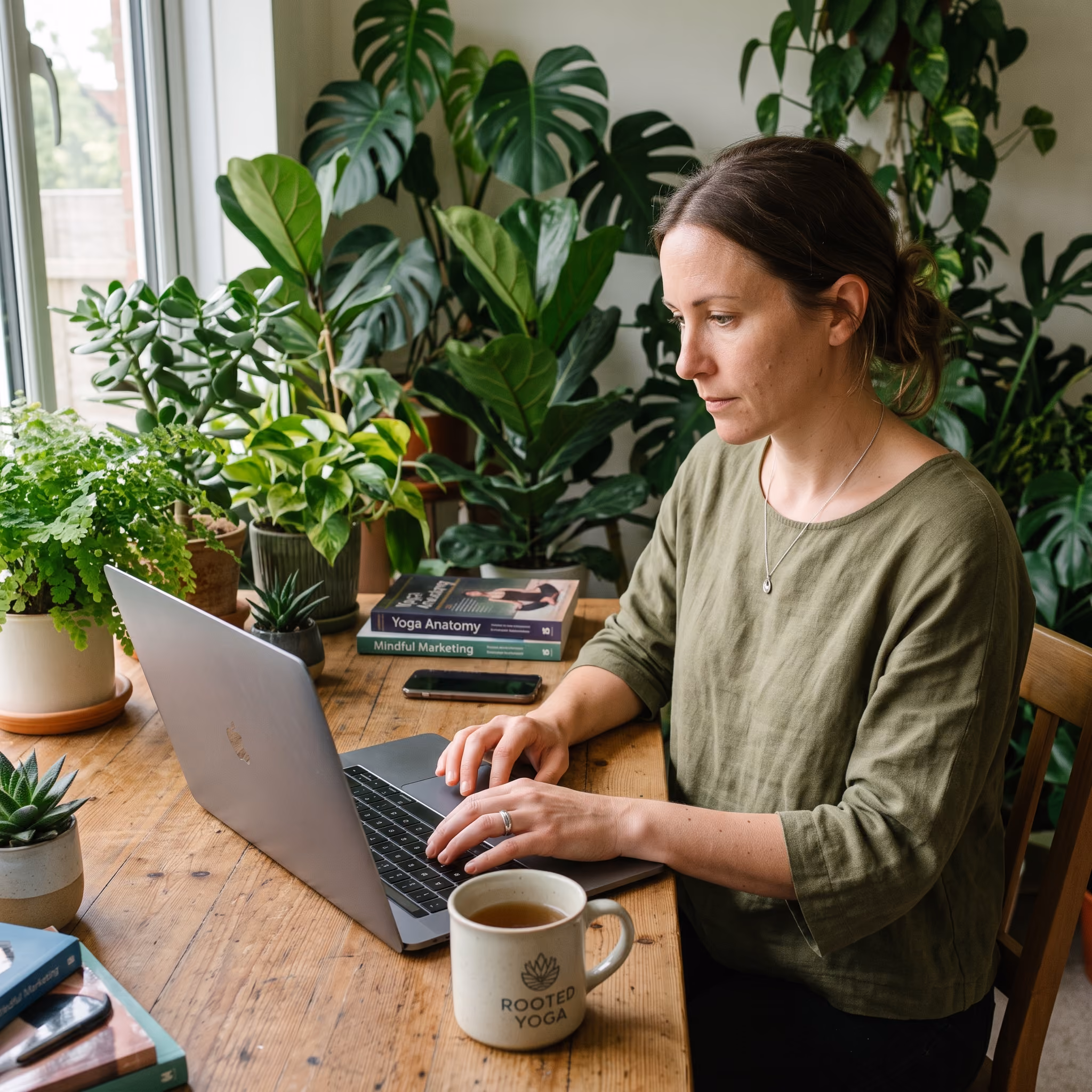 Studio owner working on email flow