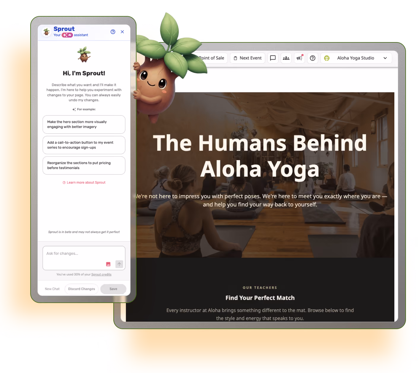 A picture showing how Ask Sprout works for Pilates businesses