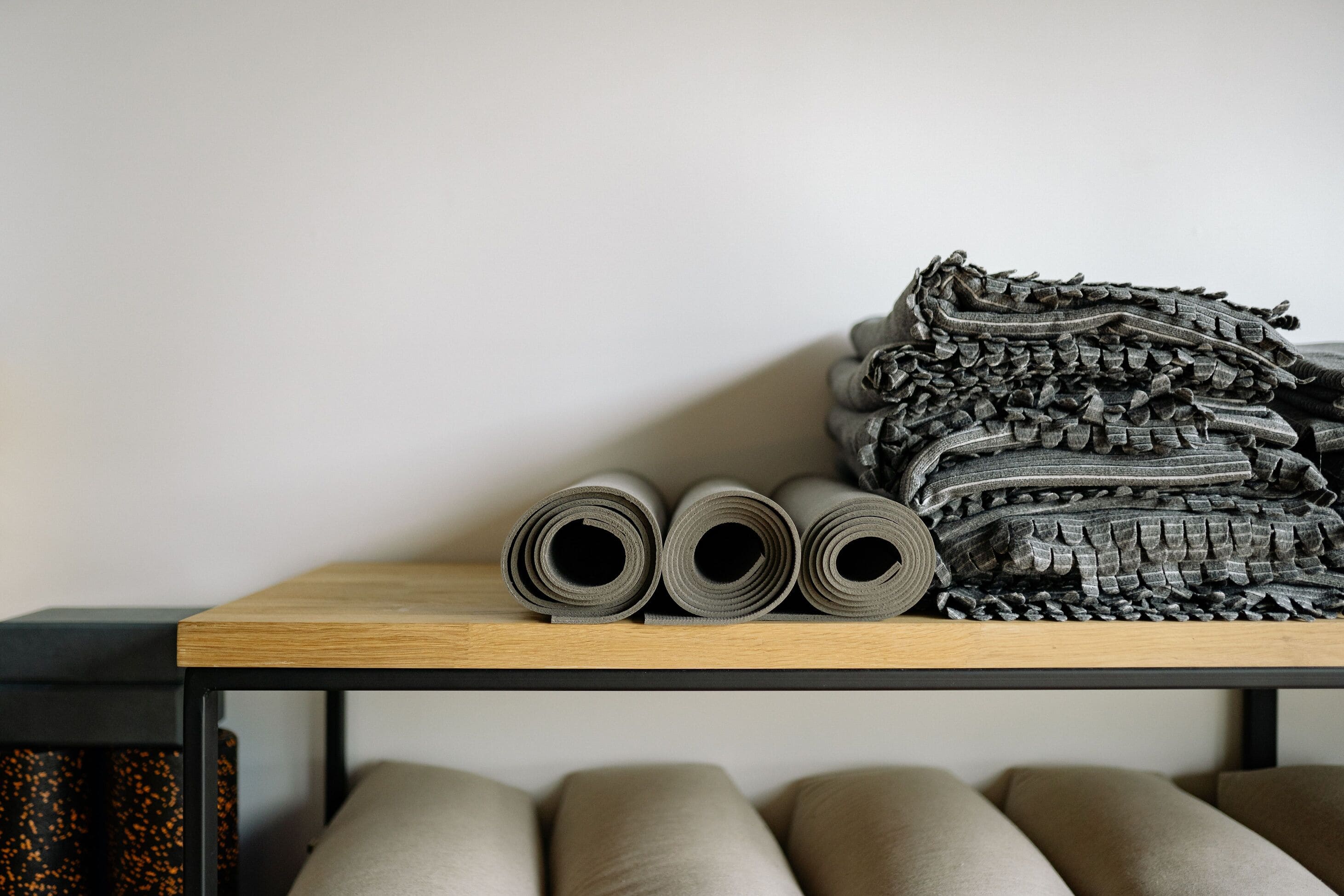 Yoga studio equipment corner