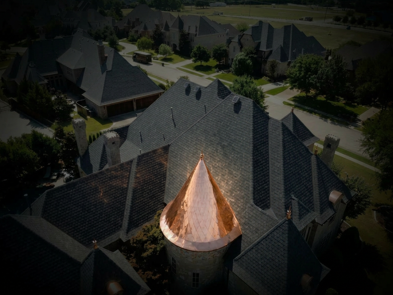 image of housing project roofs (for a roofing contractor)