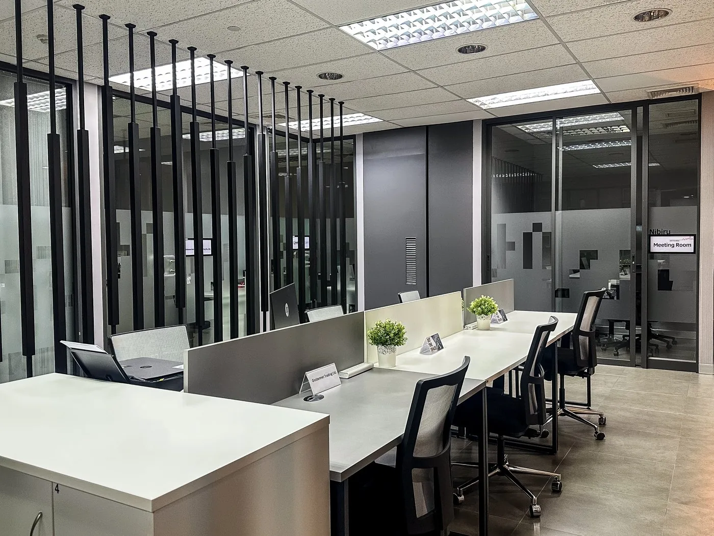 Professional team collaborating in a bright office