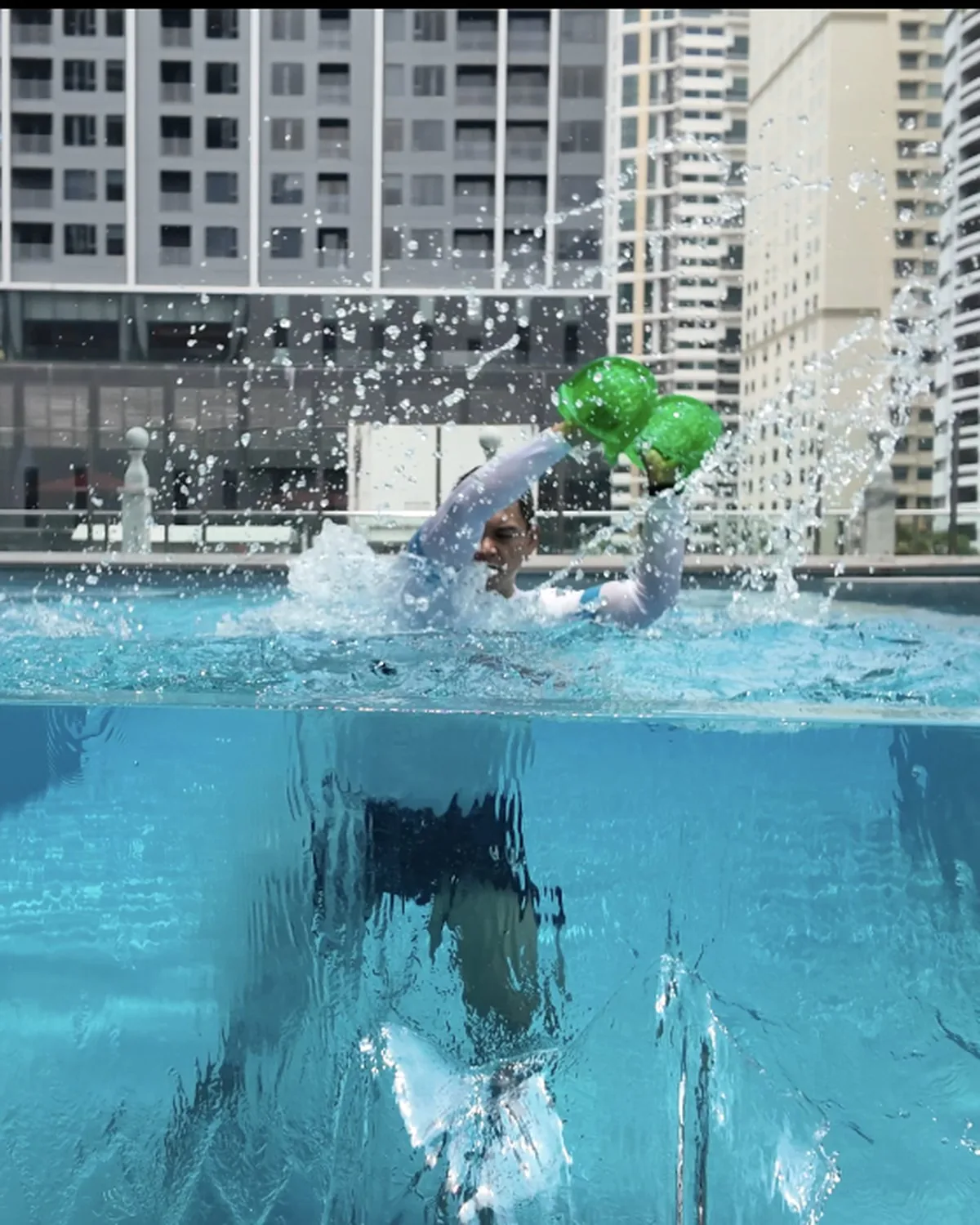 Resort pool at a hotel, hospitality campaign photography