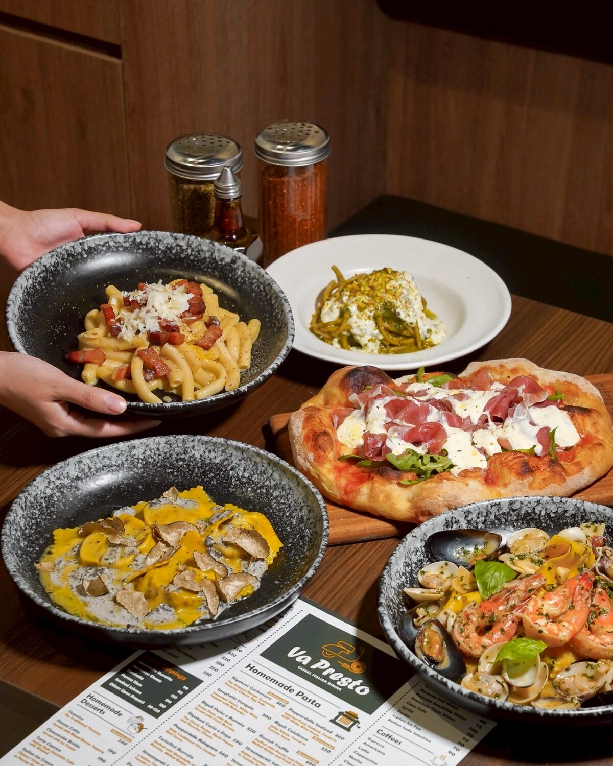 Styled restaurant dishes shot for a food photography client