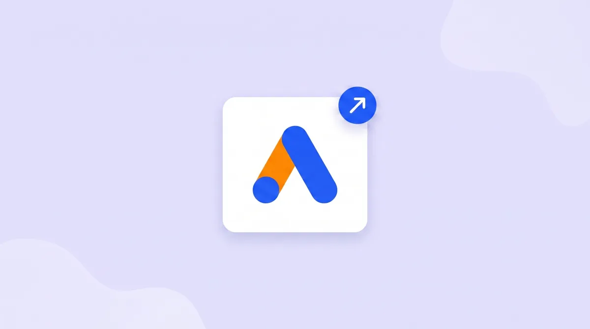 Google Ads logo illustration with an upward performance arrow