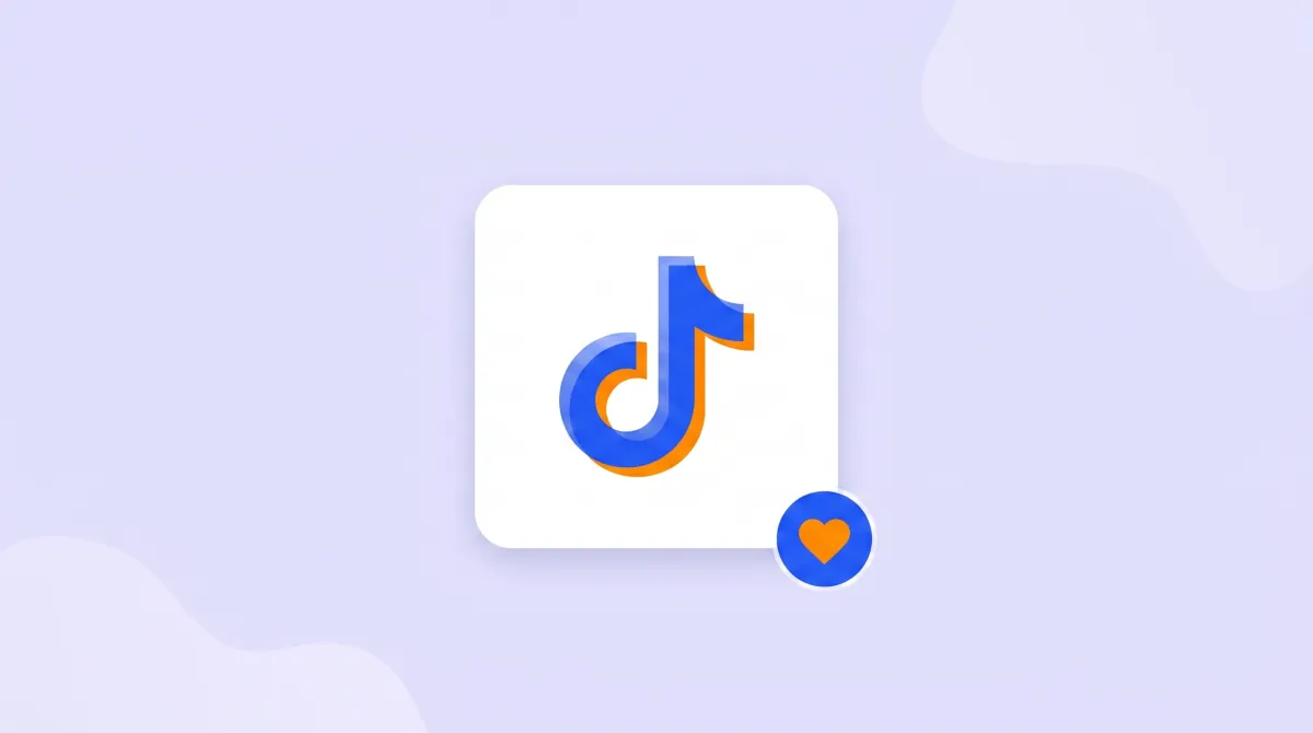 TikTok logo illustration with an engagement heart icon