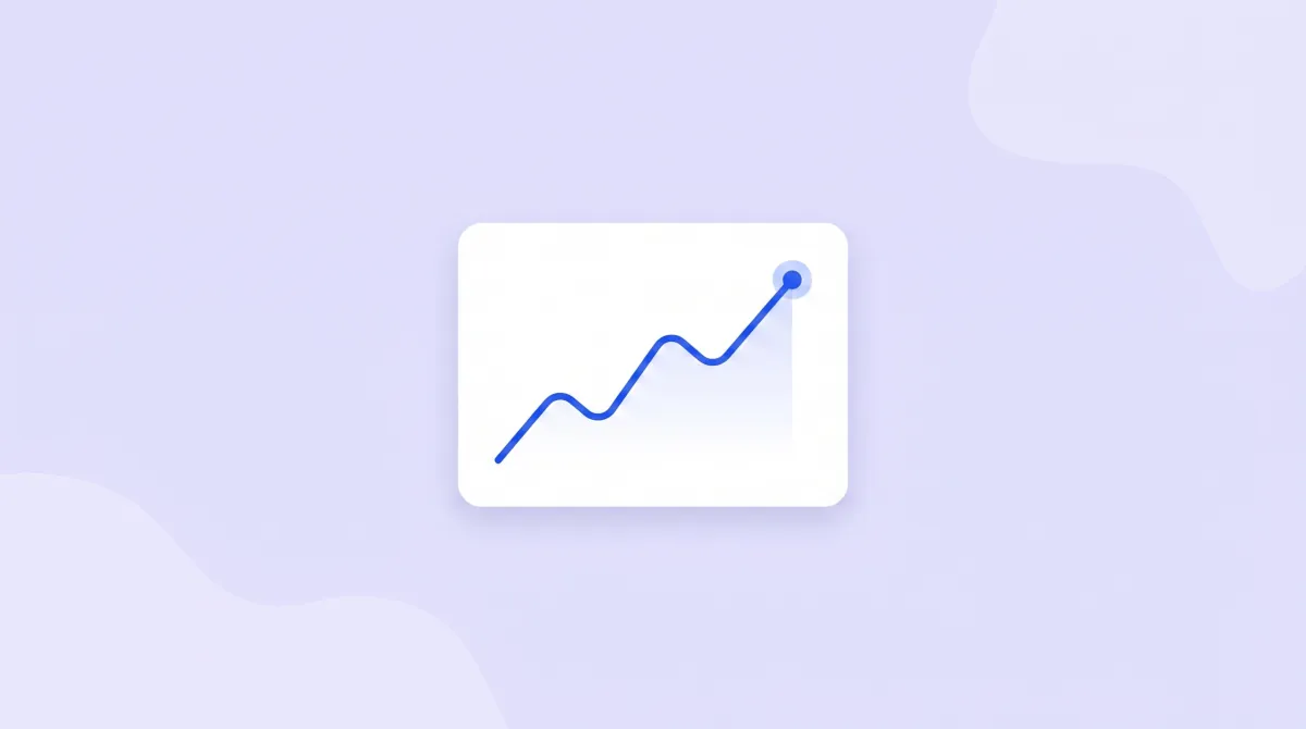 Illustration of a live reporting chart trending upward