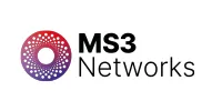 MS3 Networks logo with a circular dot pattern graphic in red and purple gradient.