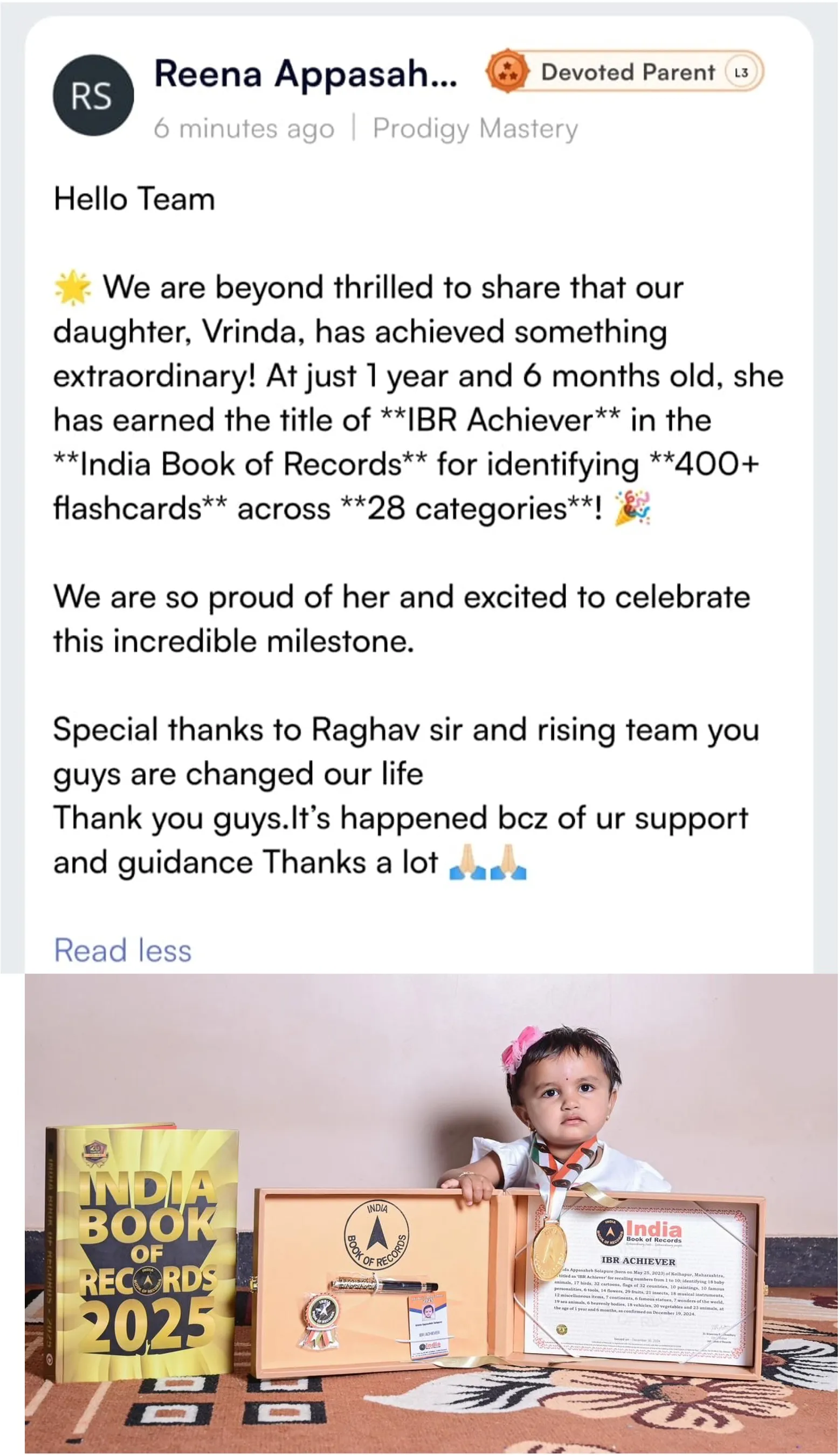 Testimonial from Reena A