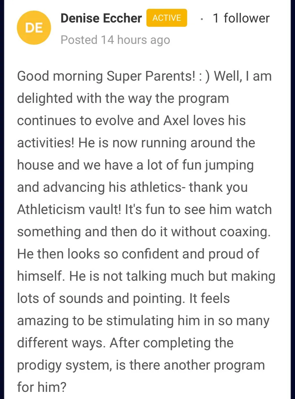 Testimonial from Denise Eccher