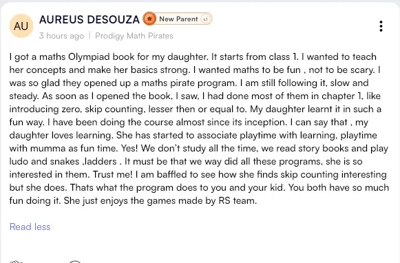 Testimonial from Aureus Desouza